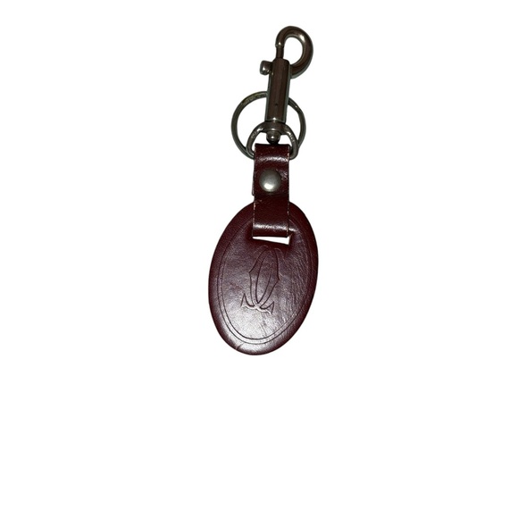 Cartier Accessories - Cartier Must de Cartier Burgundy Leather Oval Key Ring Keychain Made in Italy